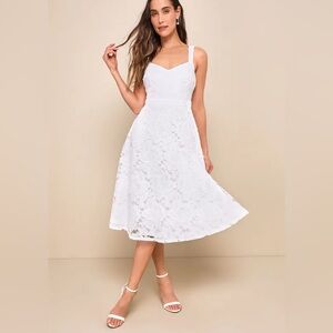 Elegant White Lace Dress